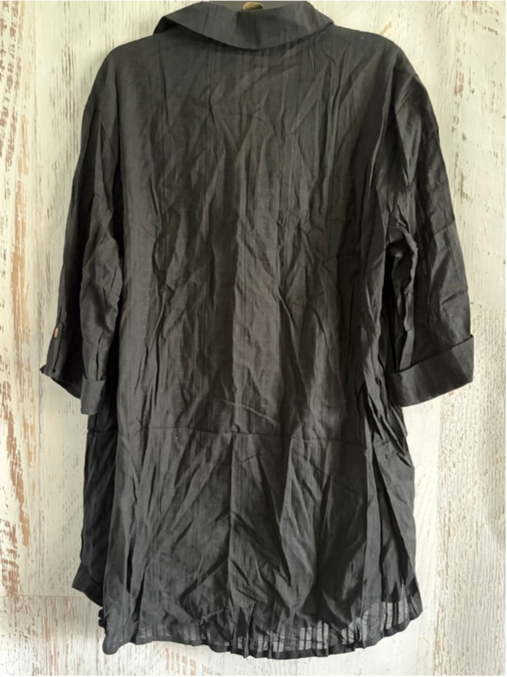 Women's Dotti Black Button Down Rolle Sleeve Shirt 1X - Picture 7 of 7